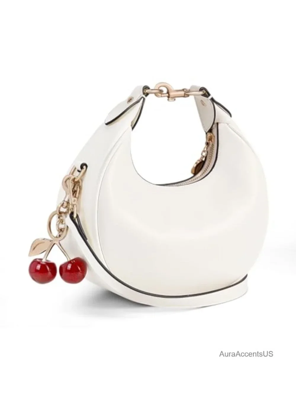 Faux Leather Crescent Shoulder Bag 3-in-1 Clutch Hobo Tote